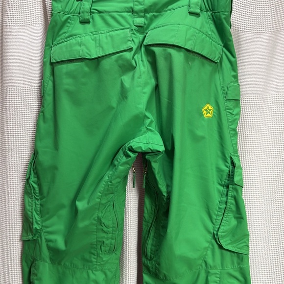 Sessions Supreme Gridlock Snowboard Pants Green/Yellow SZ M unisex bright winter - Picture 7 of 9